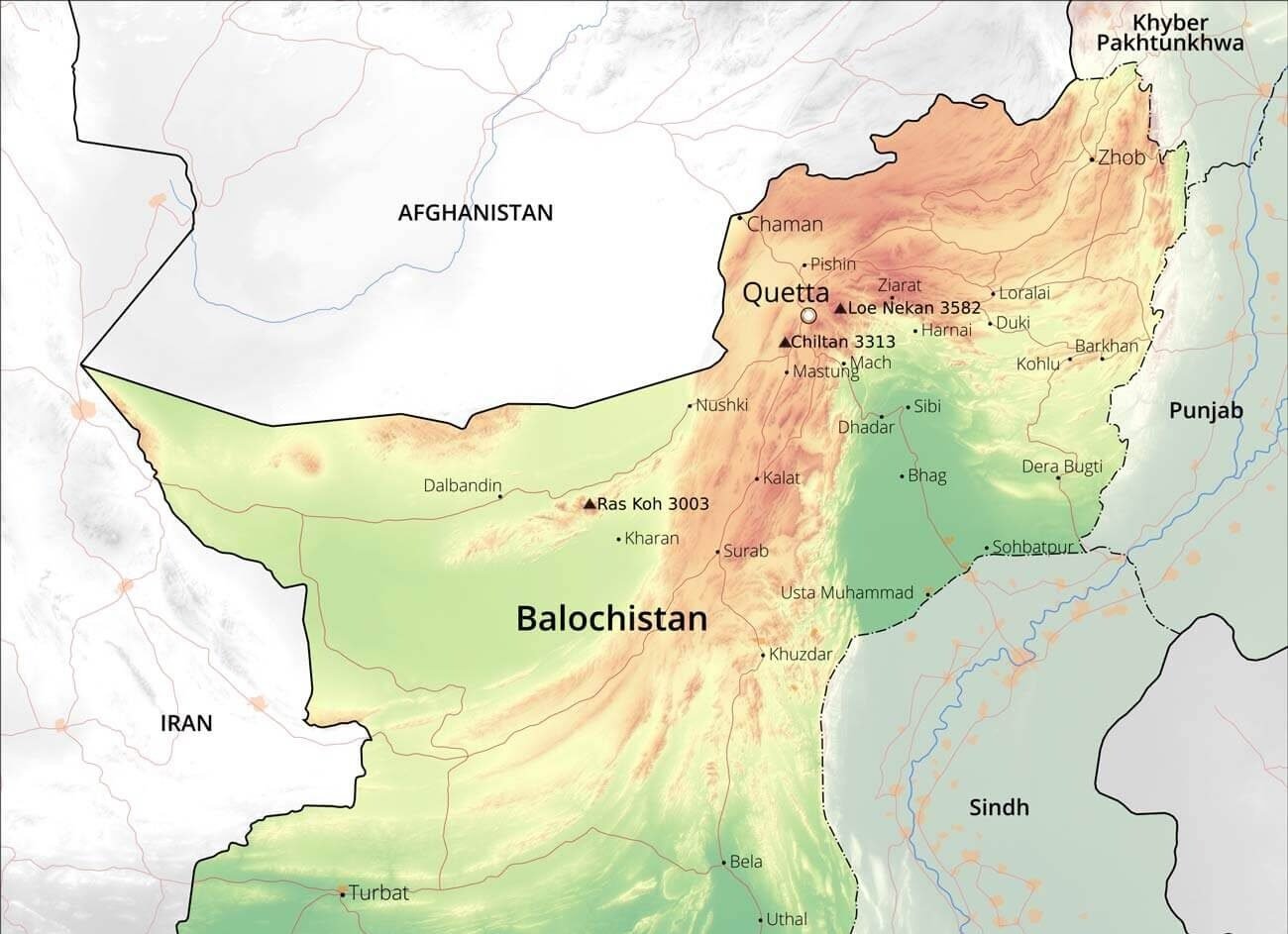 Ein Kontrollpunkt der Sicherheitskräfte im Zusammenhang mit den Operationen in Belutschistan