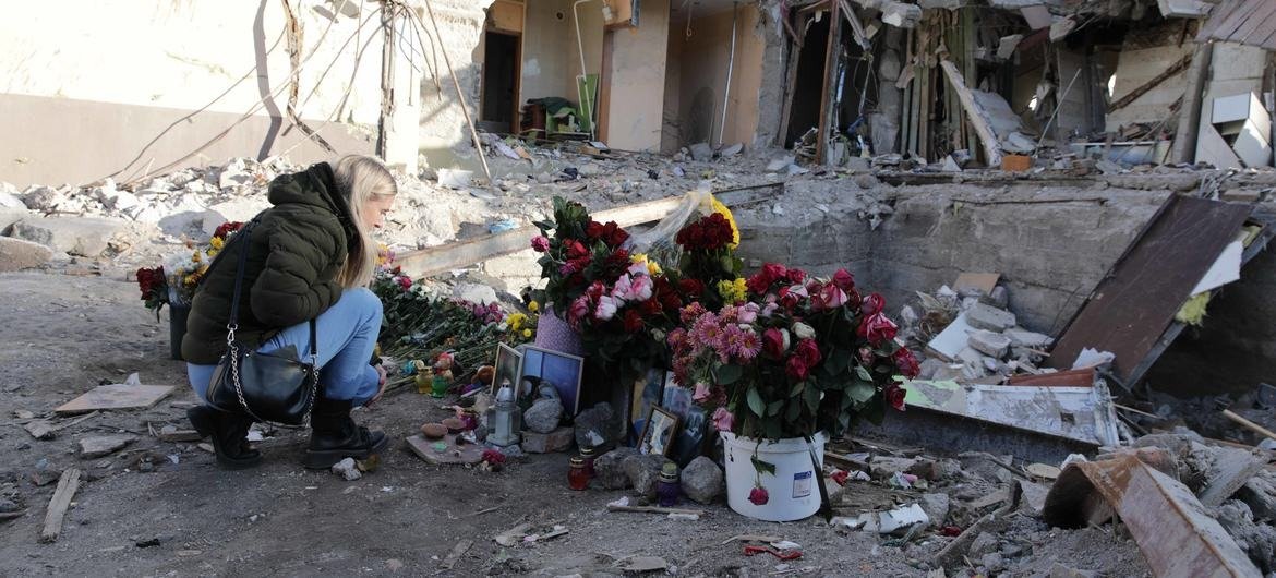 Zerstörte Gebäude in Odesa nach den Russischen Angriffe Ukraine