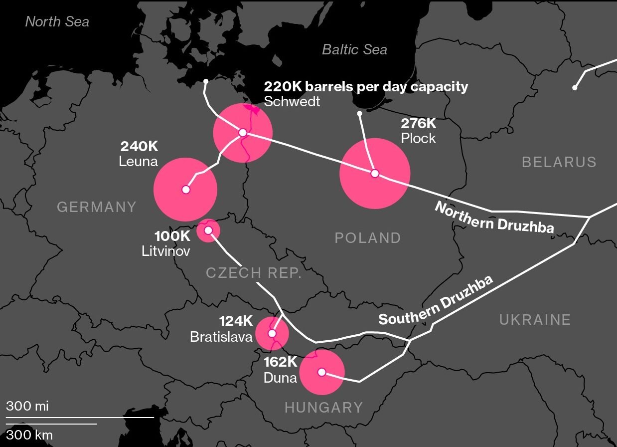Kapazitäten für die Druschba-Pipeline Alternative in Odessa