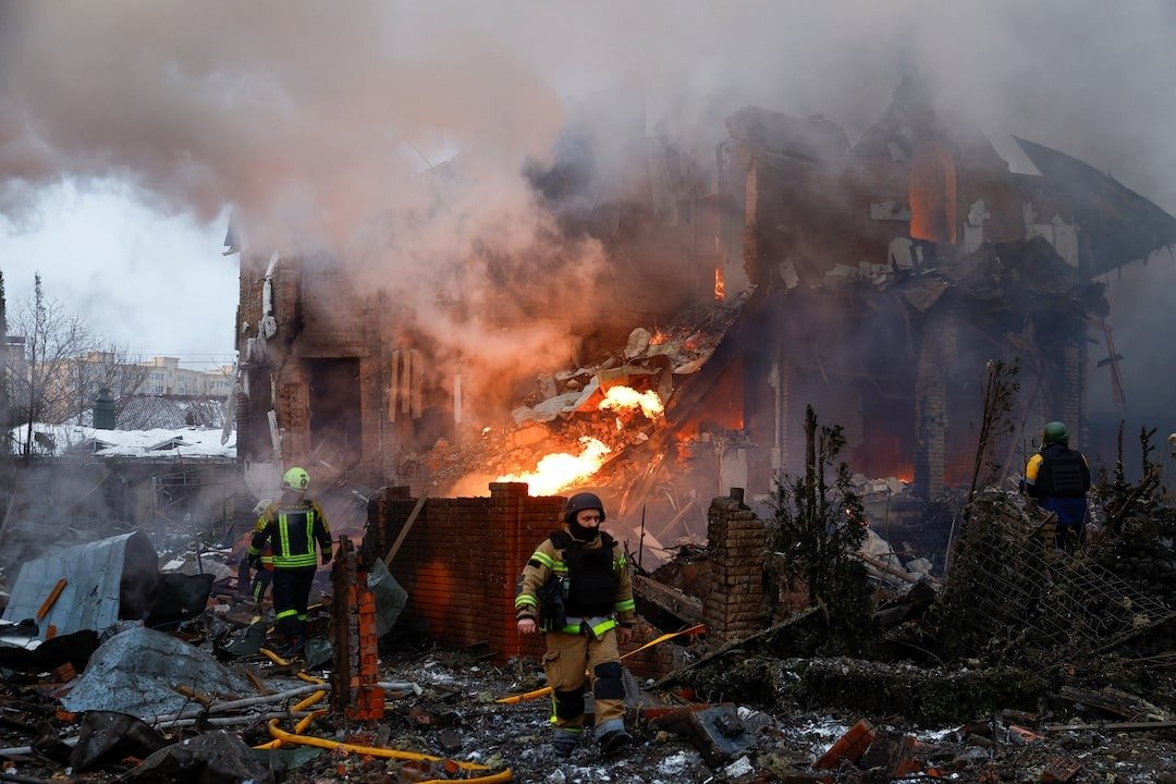 Massive Brände an Energieanlagen nach der Eskalation im Ukraine-Krieg 2026 in Odessa.