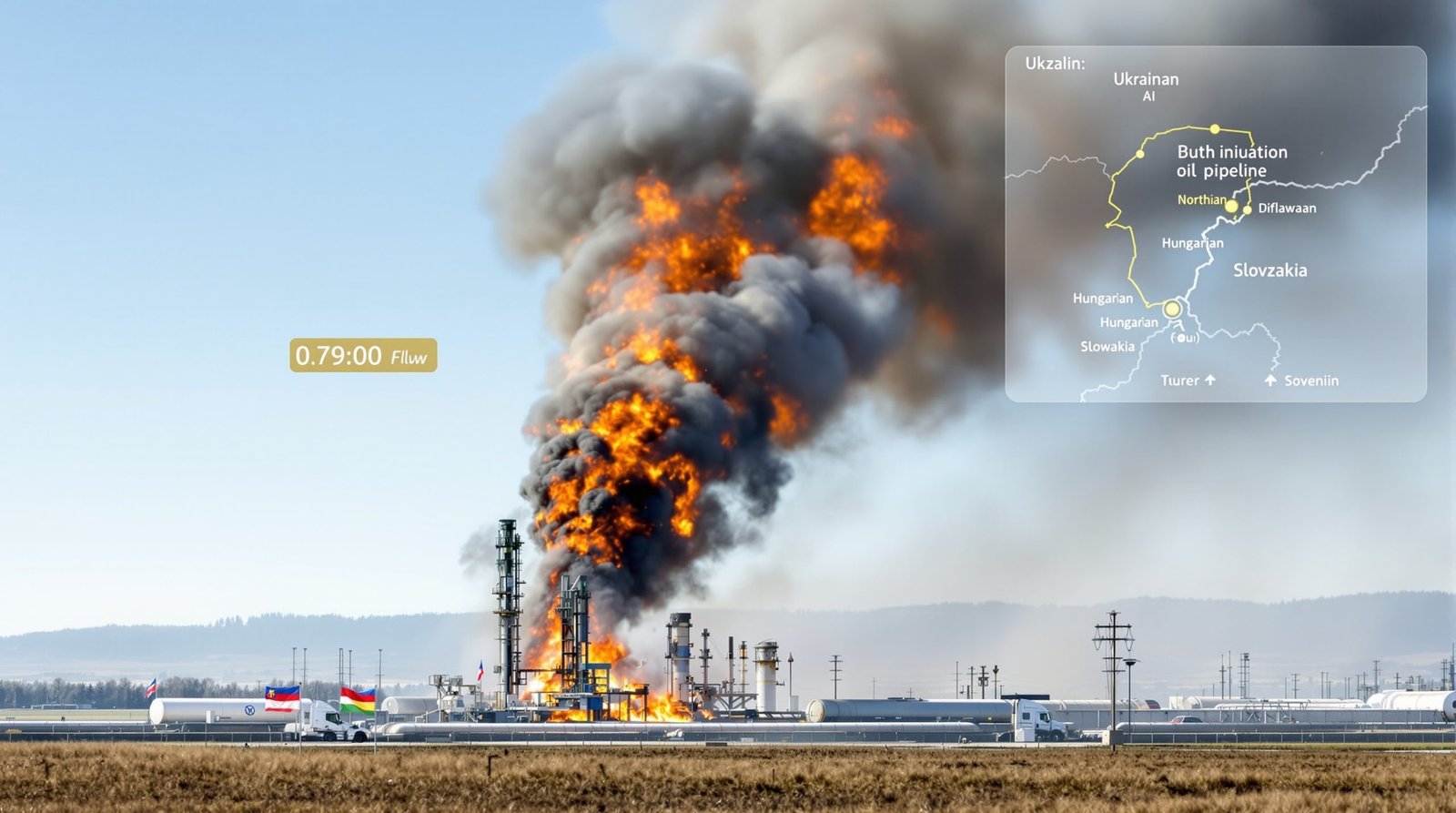 Karte der südlichen Route für die Inspektion der Druschba-Pipeline