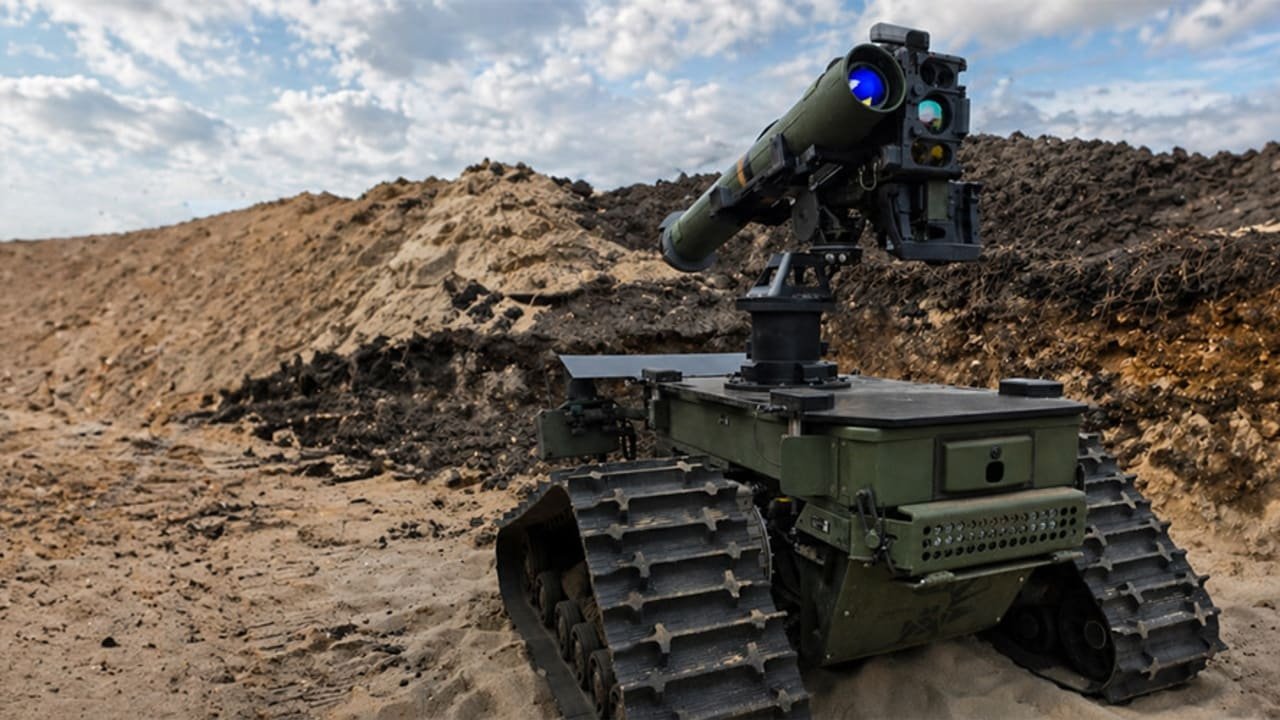 Das integrierte Startgerät für die Spike-Rakete auf dem Ziesel UGV.