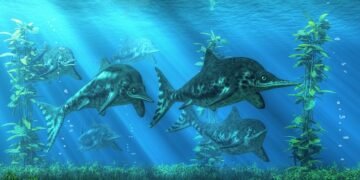 Der Fischsaurier weist eine Größe von 10 Metern auf