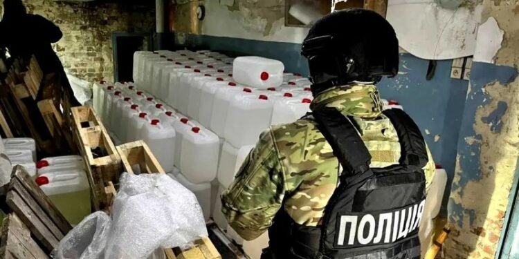 Schwer bewaffnete Polizei bei einer Razzia gegen den Osteuropa Drogenring