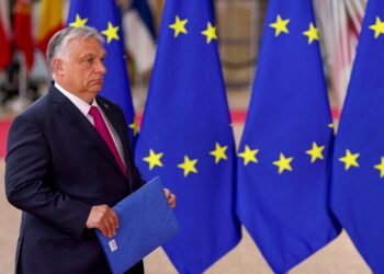 Der Tagungsort in Brüssel, an dem Ungarn blockiert EU Sanktionen aufgrund des Pipeline-Streits.