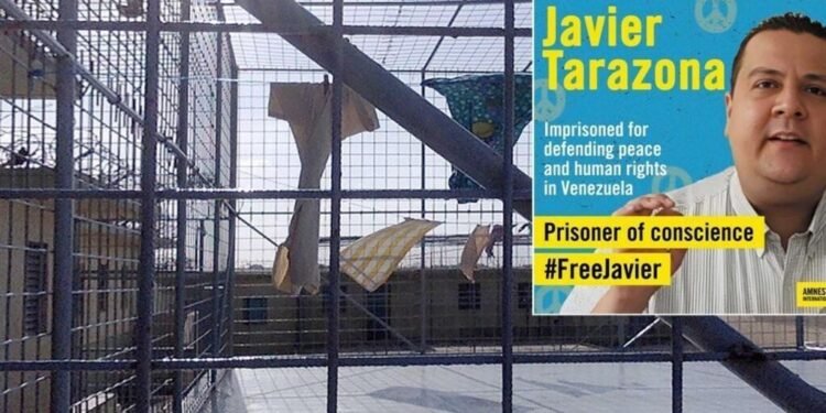 Fotografische Aufnahme der Javier Tarazona Freilassung Venezuela, die Aufmerksamkeit der globalen Medien auf sich zieht