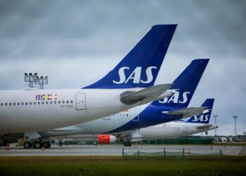 SAS Flugausfälle auf Abflugtafel