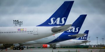 SAS Flugausfälle auf Abflugtafel