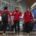 Iran Spielerinnen Rückkehr am Flughafen Kuala Lumpur