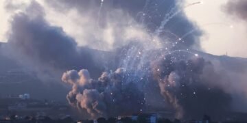 Das Bekaa-Tal nach dem schweren Luftangriff im Libanon.