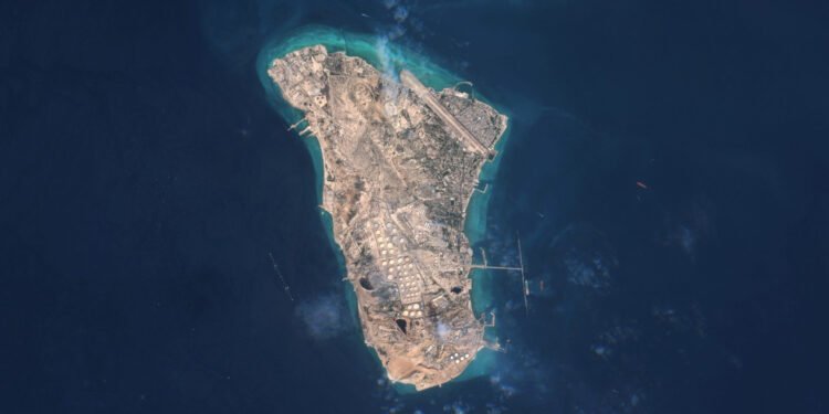 Übersicht der strategischen Kharg Insel im Iran