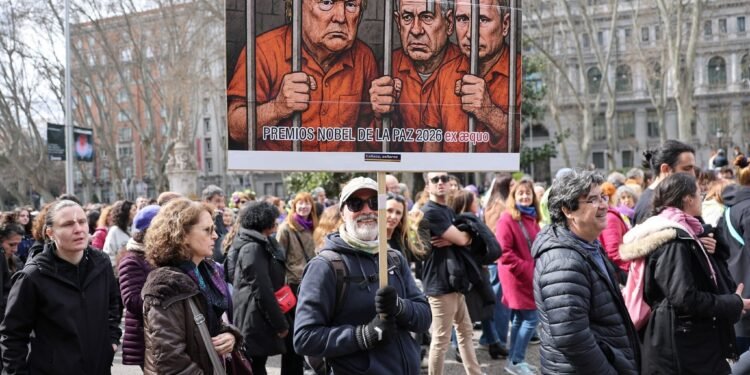 Feministische Proteste gegen den Iran Krieg in Spanien