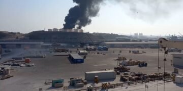 Hafen Salalah Angriff aus der Luftansicht