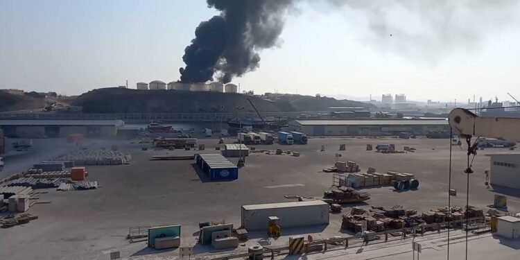 Hafen Salalah Angriff aus der Luftansicht