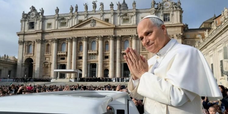 Papst Leo während seiner Ansprache und dem Aufruf zum Frieden im Nahost 2026.