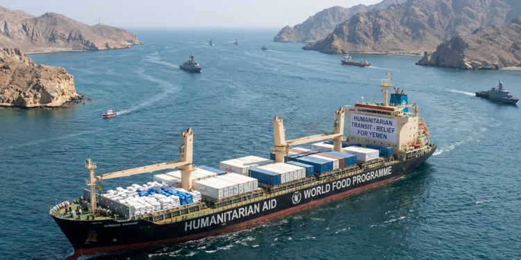 Humanitärer Transit mit Hilfsgütern