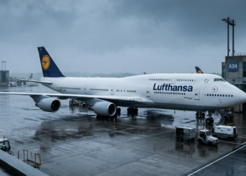 Gestrandete Passagiere warten während der Flughafenstreiks