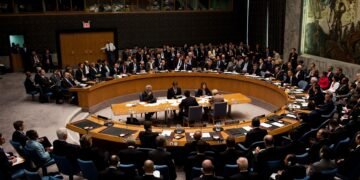 UN-Sicherheitsrat Abstimmung in New York Gebäude