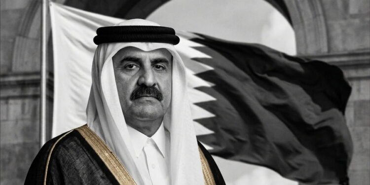 Halbmastbeflaggung nach dem Tod von Ex-Emir von Katar Sheikh Hamad